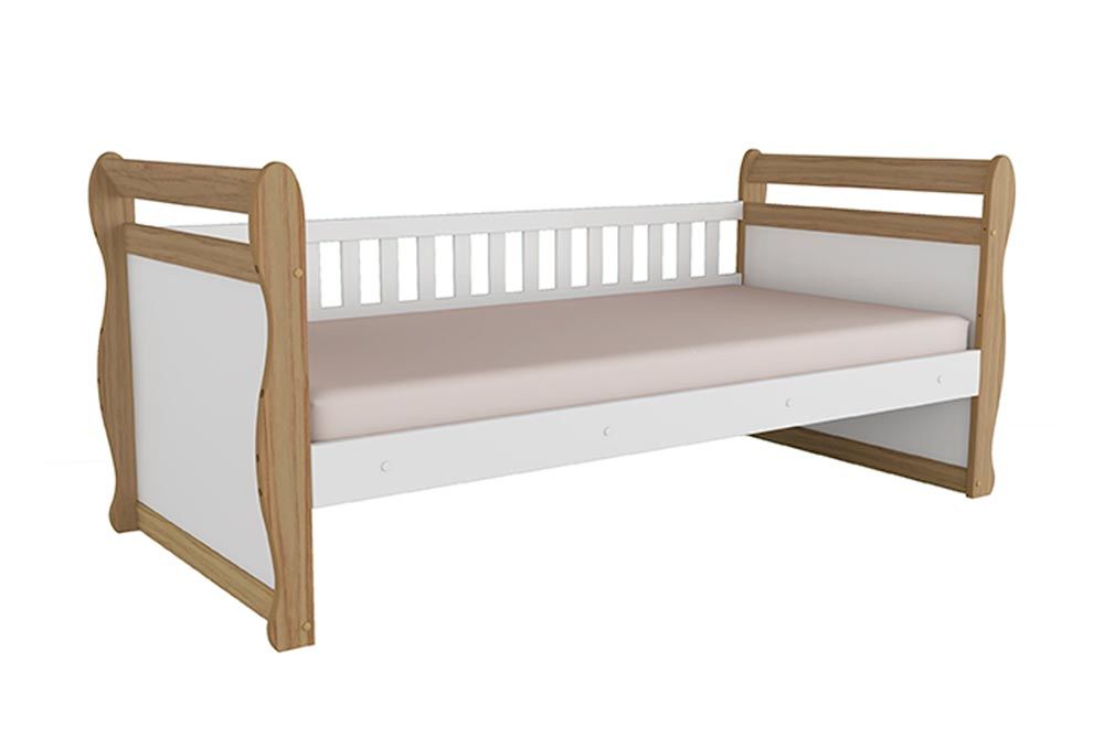 Cama Solteiro de Babá Maria Branco Peroba