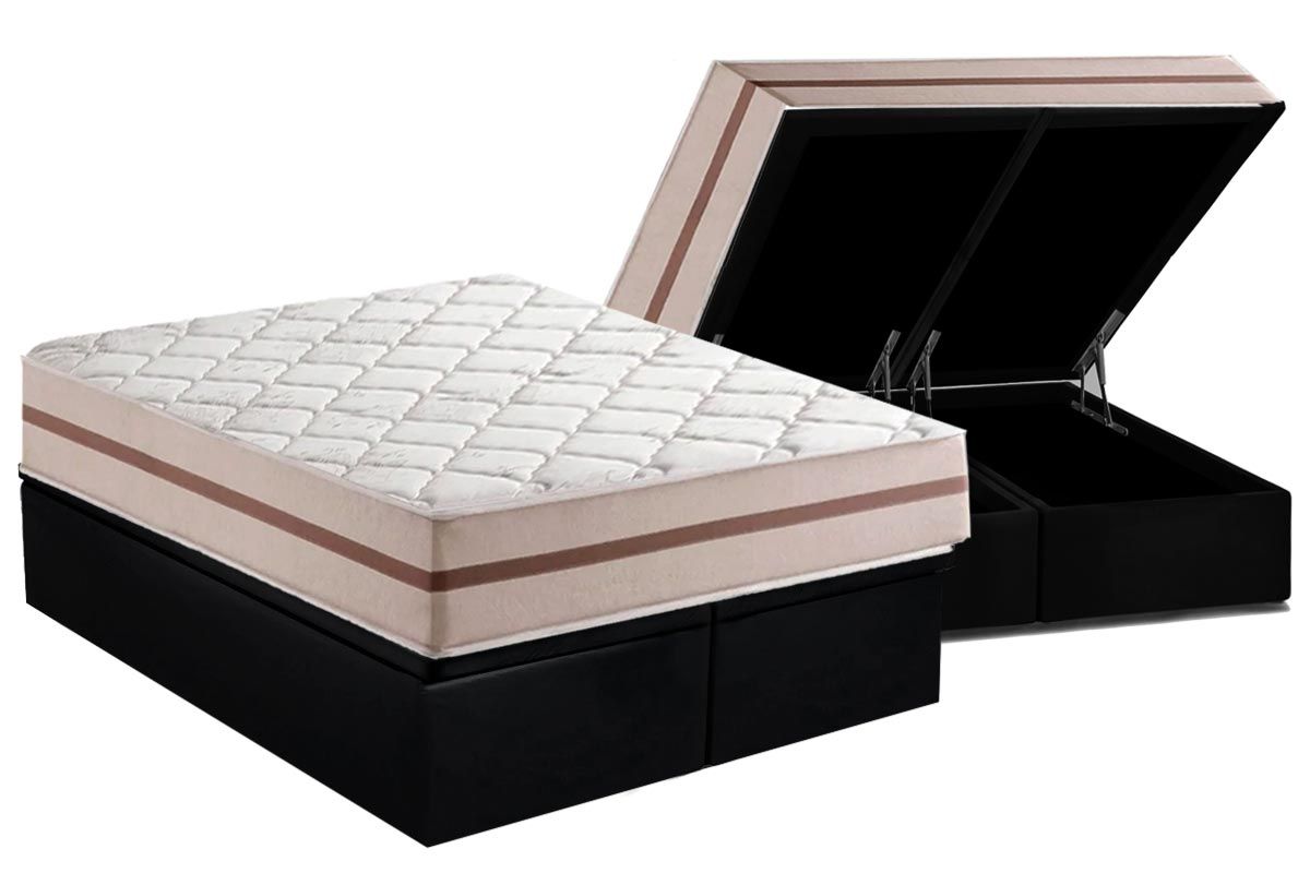 Cama Box Baú CRC +Colchão Molas Classic Anjos