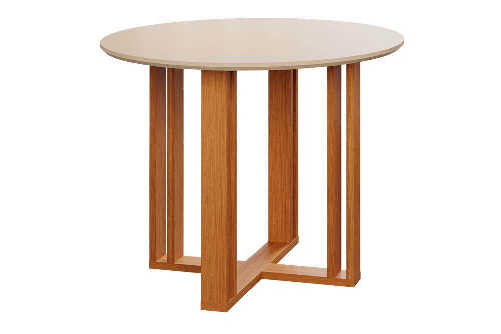 Mesa Jantar Flora c/Tampo Madeirado 109cm Cinamomo Cimol
