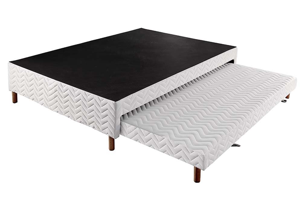 Cama Box c/Auxiliar Solteiro Paropas Sommier White 88x188x30