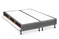 Cama Box Closet Castor Poli Tecido Gray