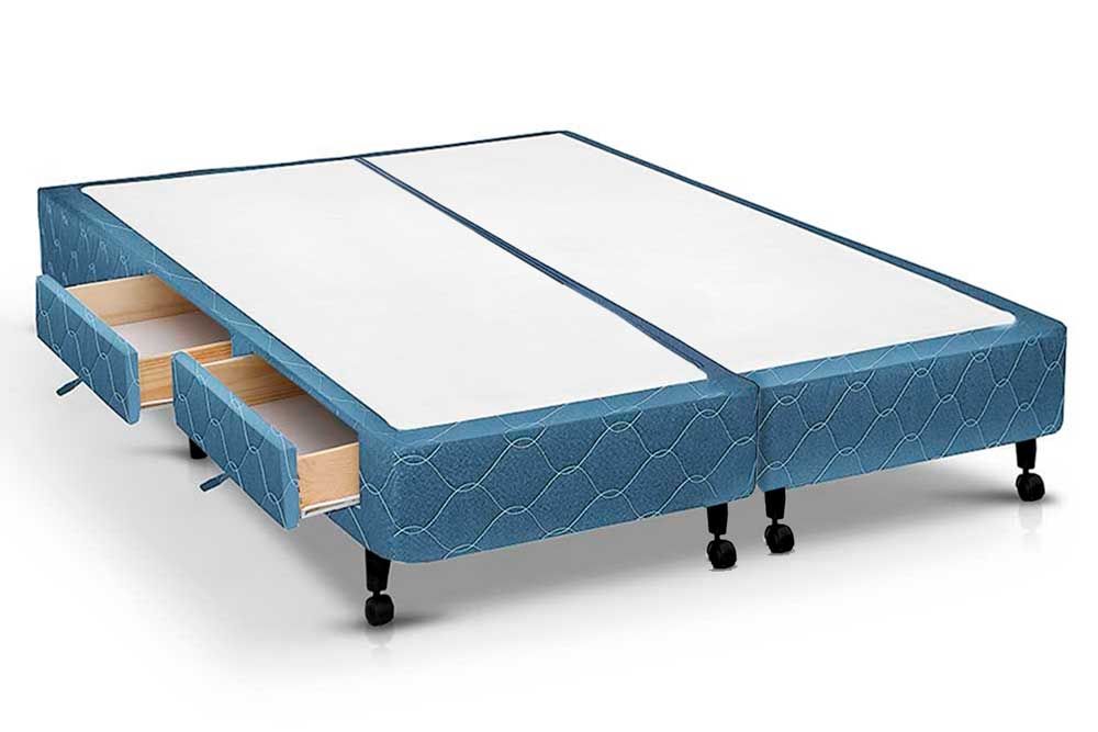 Cama Box Castor Poli Blue