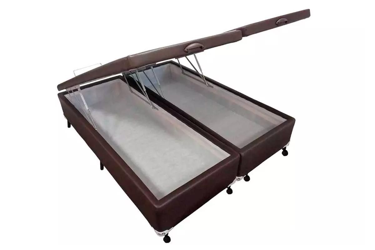 Cama Box Baú King Castor Corano Brown New 193x203x35