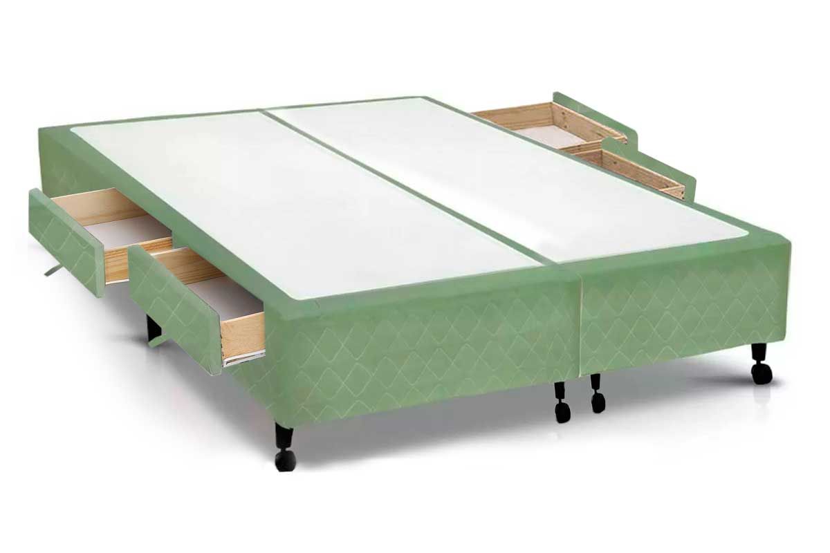 Cama Box Castor Poli Green
