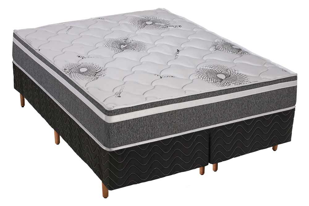 Cama Box CRC +Colchão Espuma D33 Pérola Polar