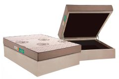 Cama Box Baú Filhão +Colchão Espuma D33 Pérola Polar