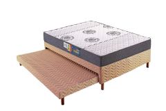 Cama Box Filhão +Colchão Espuma D45 Pérola Polar