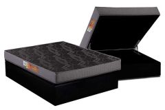 Cama Box Baú Filhão +Colchão Espuma D20 Pérola Polar