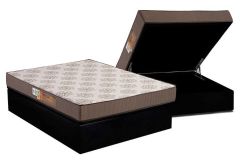 Cama Box Baú Filhão +Colchão Espuma D28 Pérola Polar