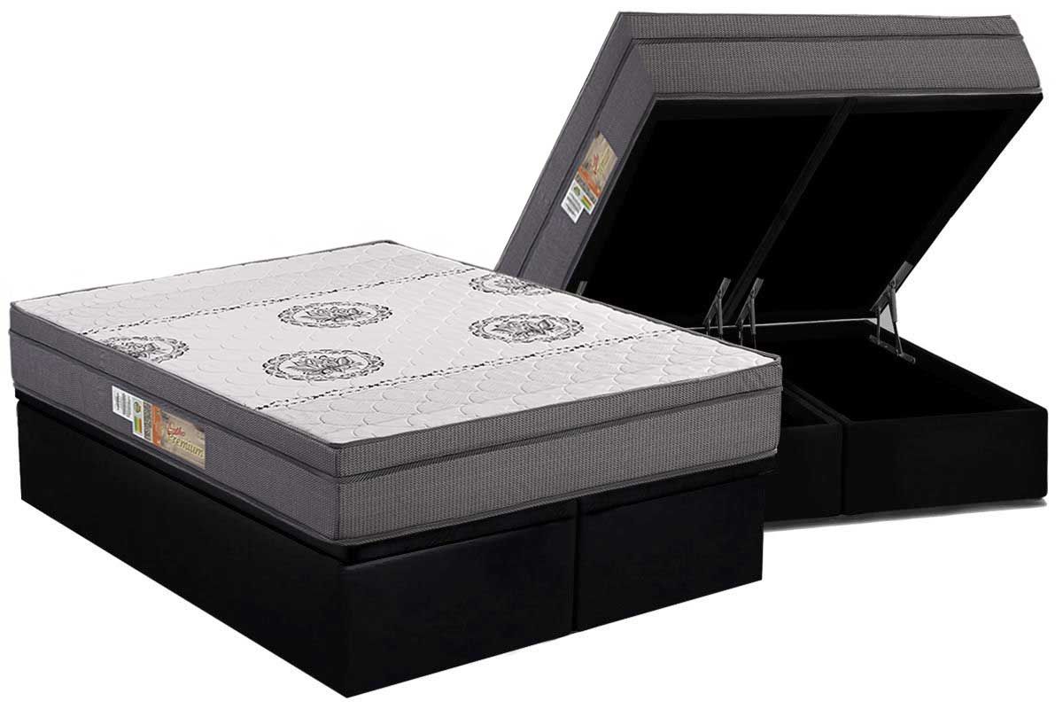 Cama Box Baú CRC +Colchão Ortopédico Hiper Polar