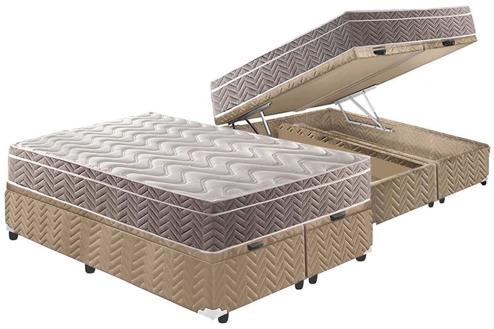 Cama Box Baú CRC +Colchão Ortopédico Ultra Paropas