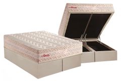 Cama Box Baú: Colchão Molas Ensacadas Paropas MasterPocket Aghata + Base CRC Suede Clean