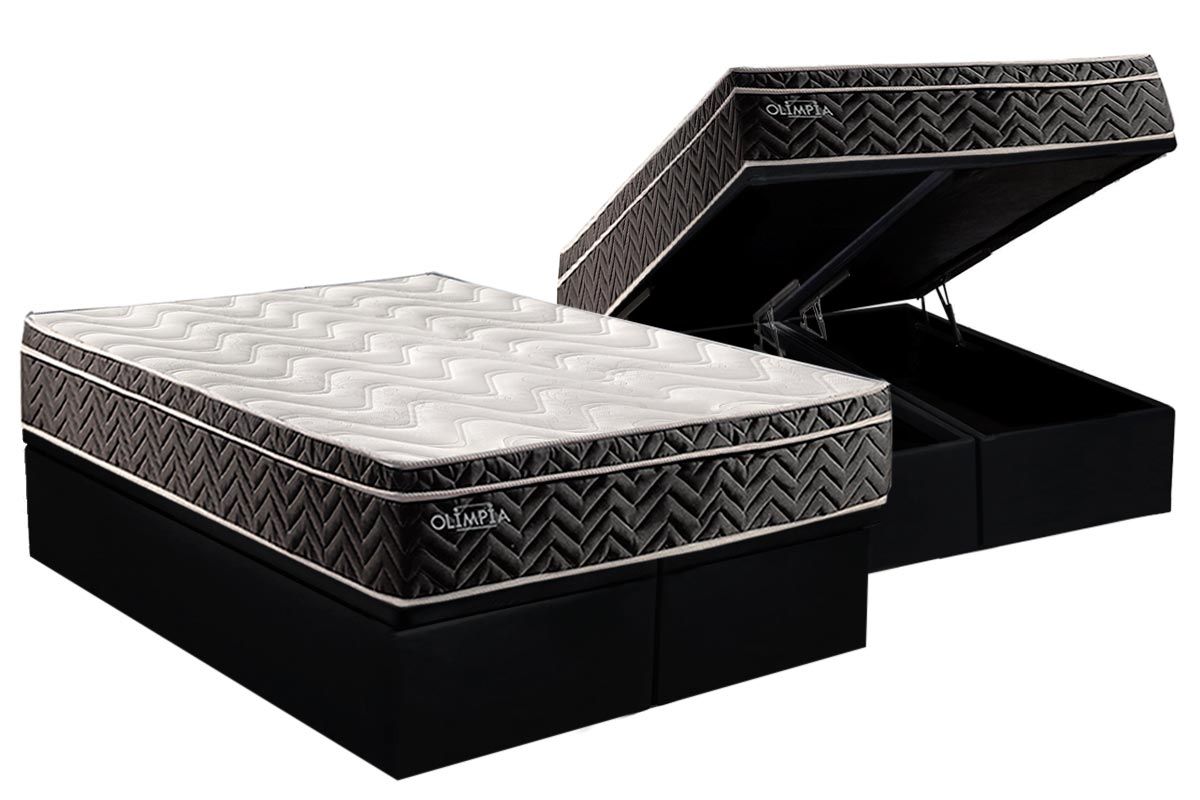 Cama Box Baú CRC +Colchão Molas Olímpia Paropas