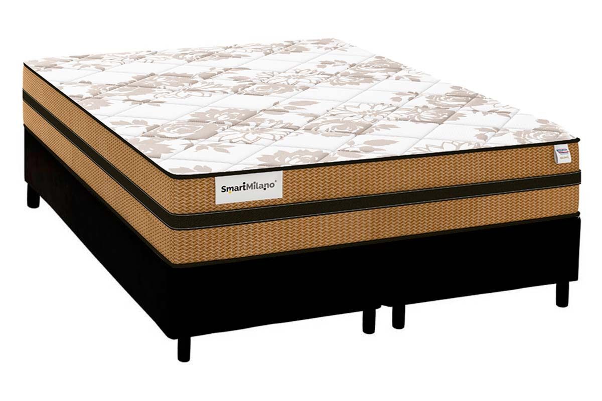 Cama Box CRC +Colchão Molas Smart Milano Plumatex