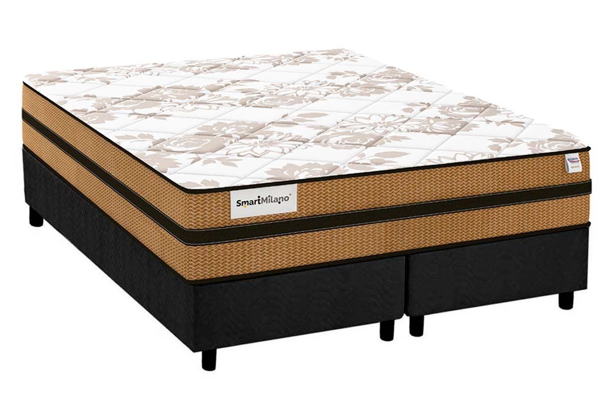 Cama Box CRC +Colchão Molas Milano Plumatex