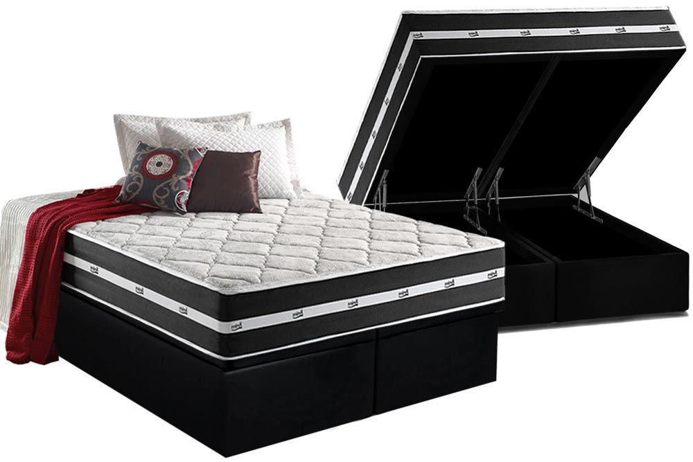 Cama Box Baú CRC +Colchão Molas Classic Anjos