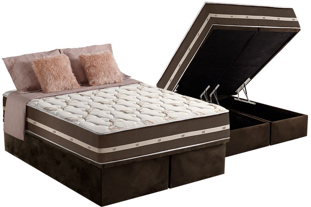 Cama Box Baú CRC +Colchão Molas Classic Anjos