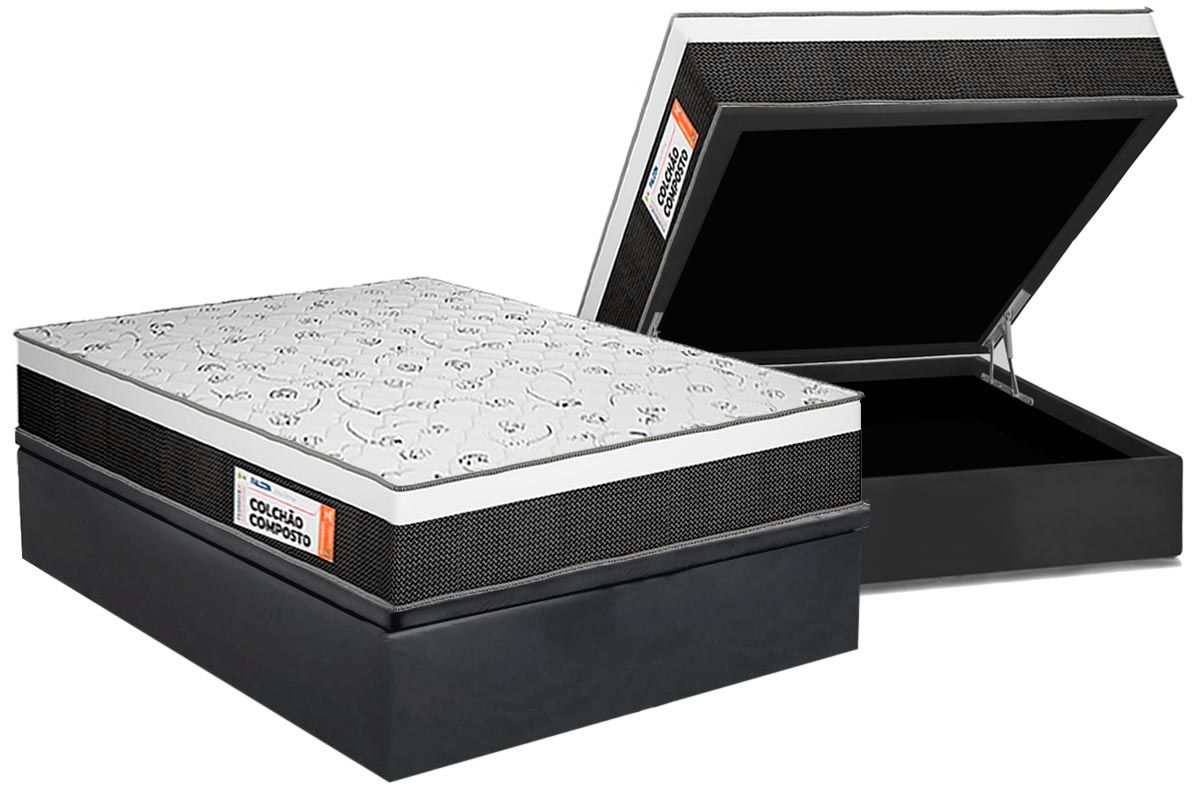 Cama Box Baú Filhão +Colchão Ortopédico Falcon Plumatex