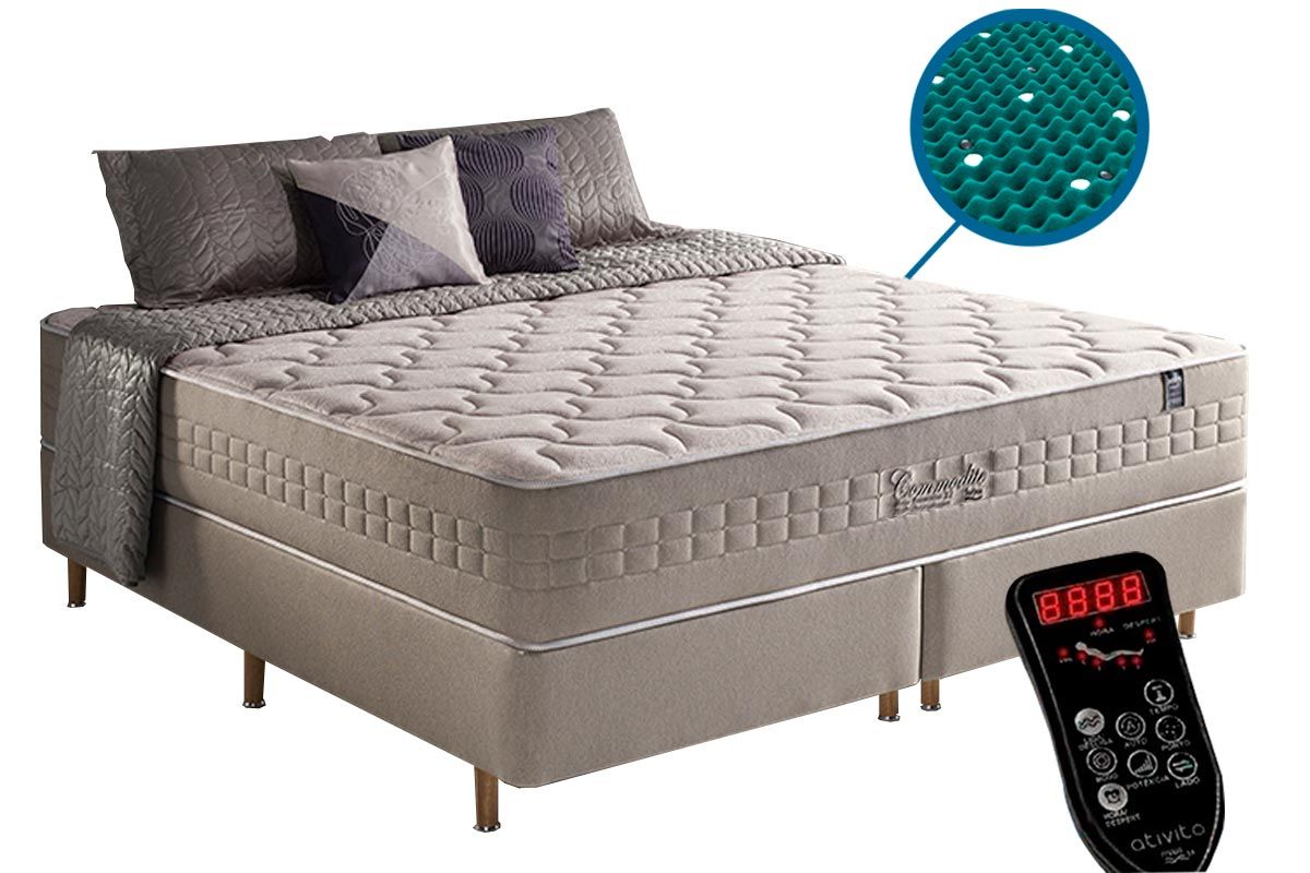 Colchão King Magnético c/Massagem Anjos Commodite 193x203x34