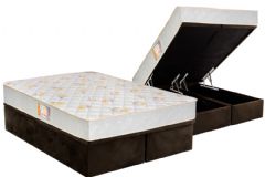 Cama Box Baú Filhão +Colchão Espuma D28 SleepMax Castor