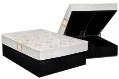 Cama Box Baú Filhão +Colchão Espuma D28 SleepMax Castor