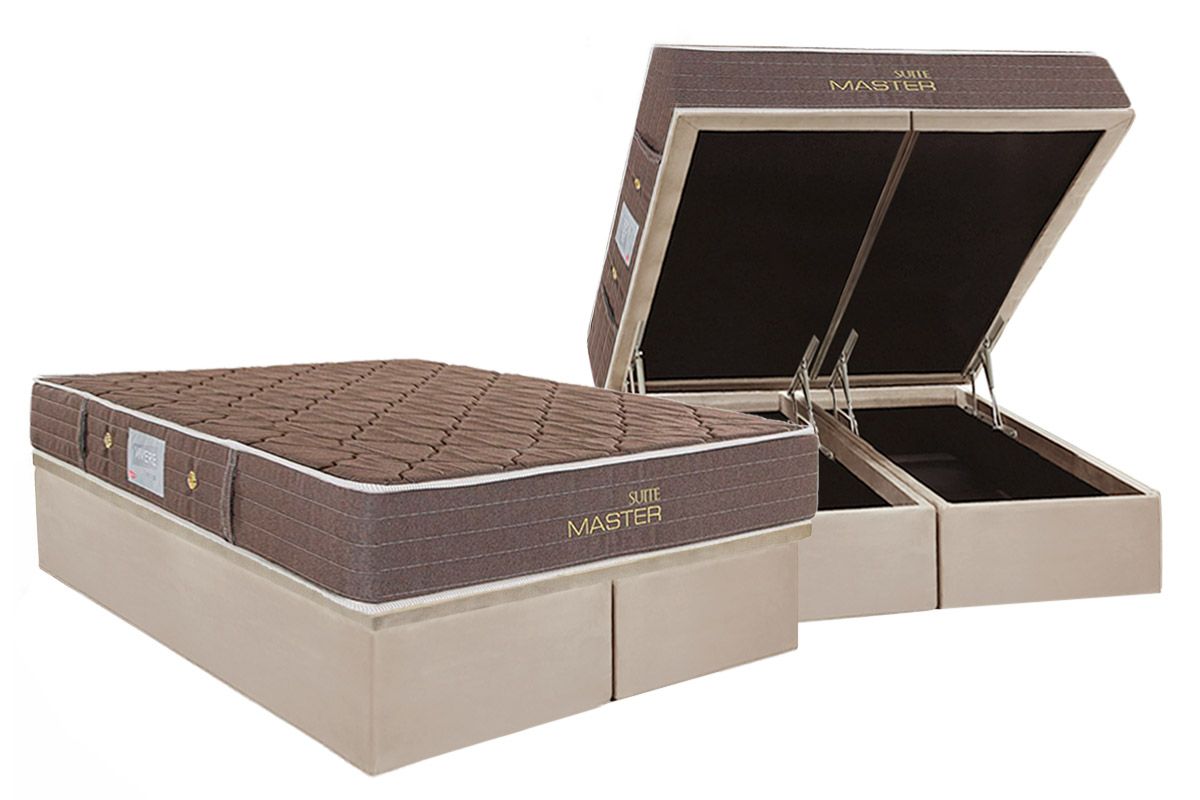 Cama Box Baú CRC +Colchão Molas Suite Master Herval