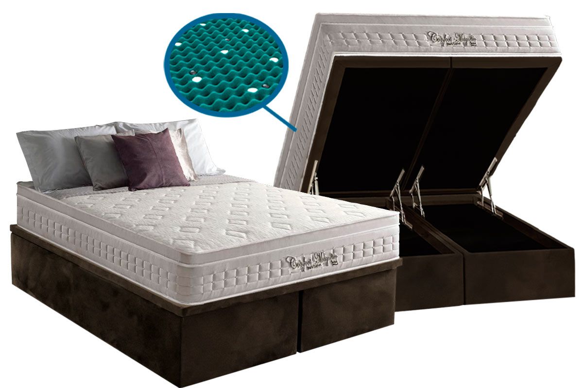 Cama Baú CRC +Colchão Magnético Confort Anjos
