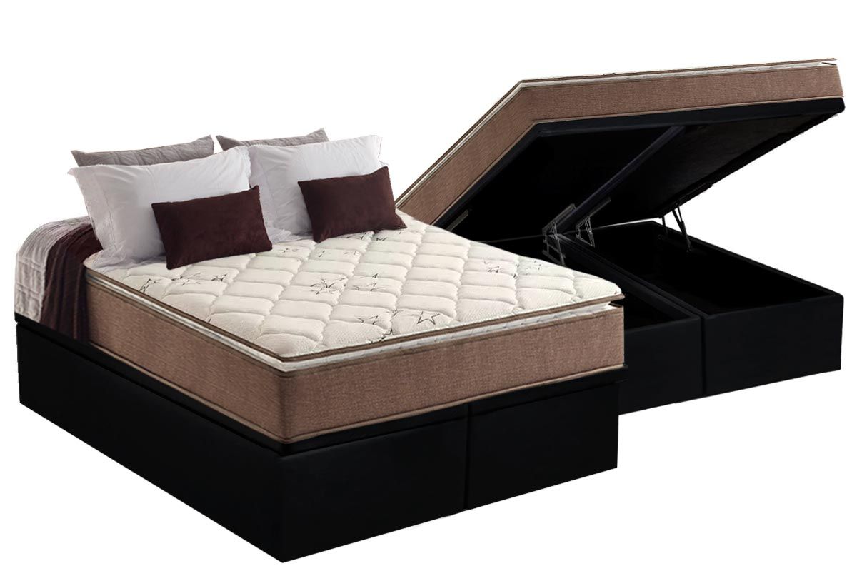 Cama Box Baú CRC +Colchão Ortopédico Star Anjos