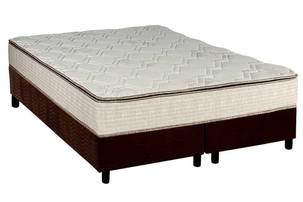 Cama Box CRC +Colchão Molas Montreal Luckspuma