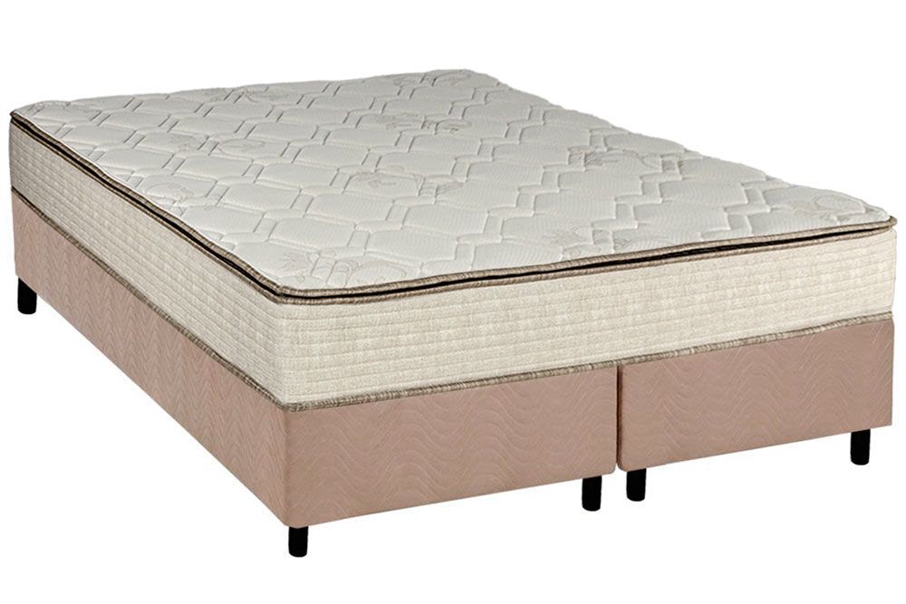 Cama Box CRC +Colchão Molas Montreal Luckspuma