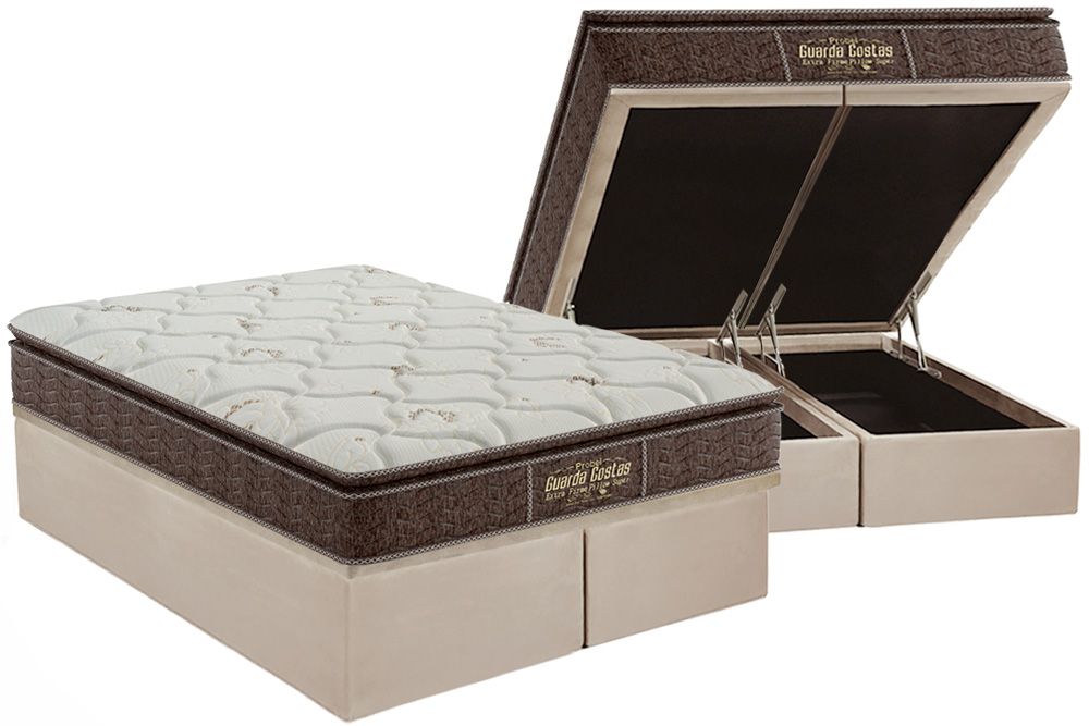 Cama Box Baú CRC +Colchão Ortopédico E. Firme Probel
