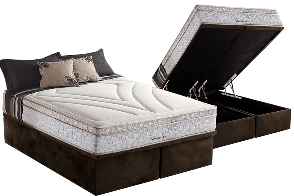 Cama Box Baú CRC +Colchão Molas American Herval