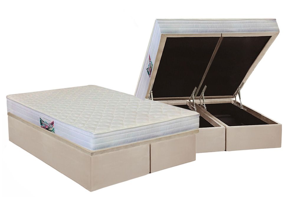 Cama Box Baú CRC +Colchão Ortopédico Frontier Herval