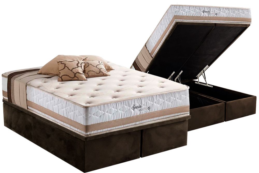 Cama Box Baú CRC +Colchão Molas Spain Herval