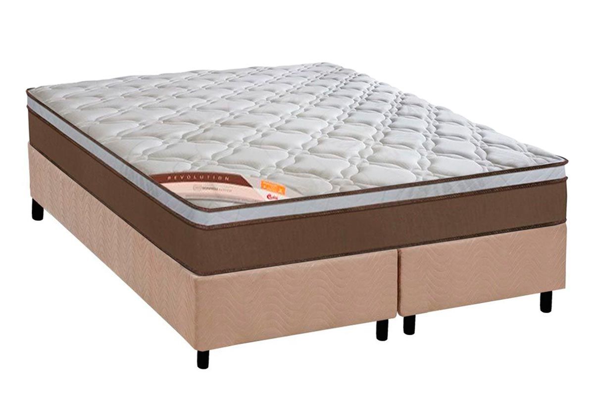 Cama Box CRC +Colchão Molas Revolution Castor