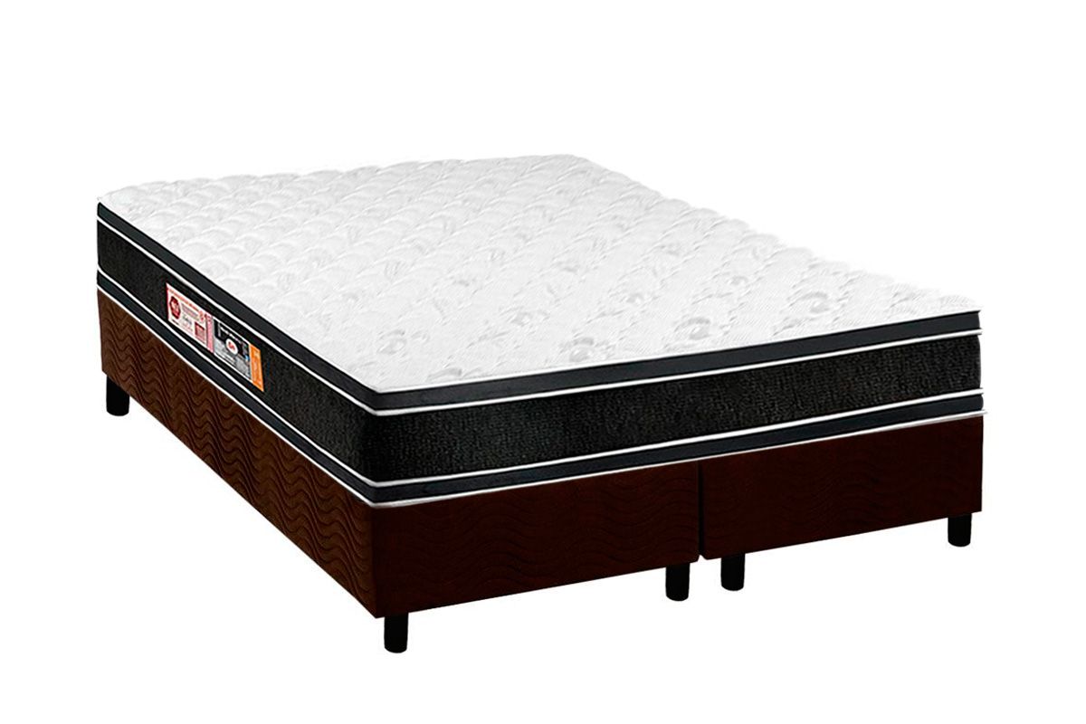 Cama Box CRC +Colchão D33 Black White Castor