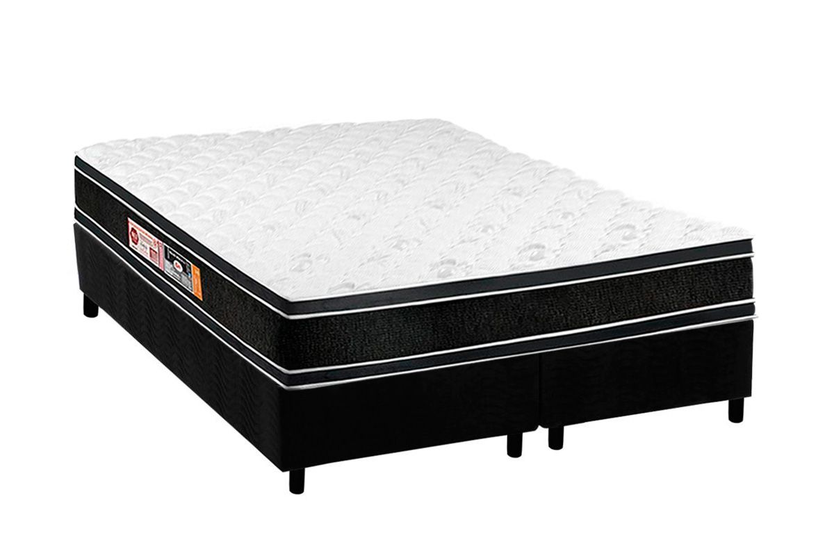 Cama Box CRC +Colchão D33 Black White Castor
