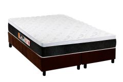 Cama Box Filhão +Colchão Espuma D45 Black White Castor