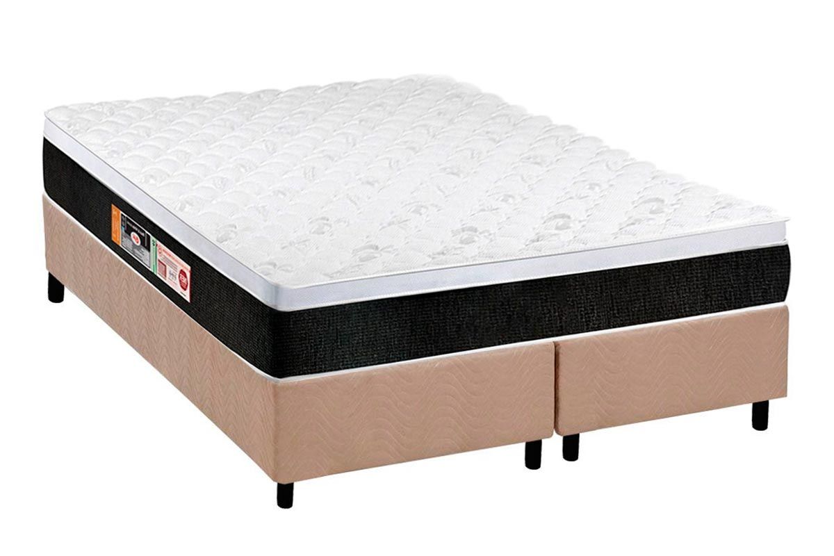 Cama Box CRC +Colchão Espuma D45 Black White Castor