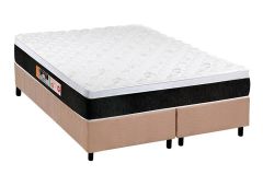 Cama Box Filhão +Colchão Espuma D45 Black White Castor