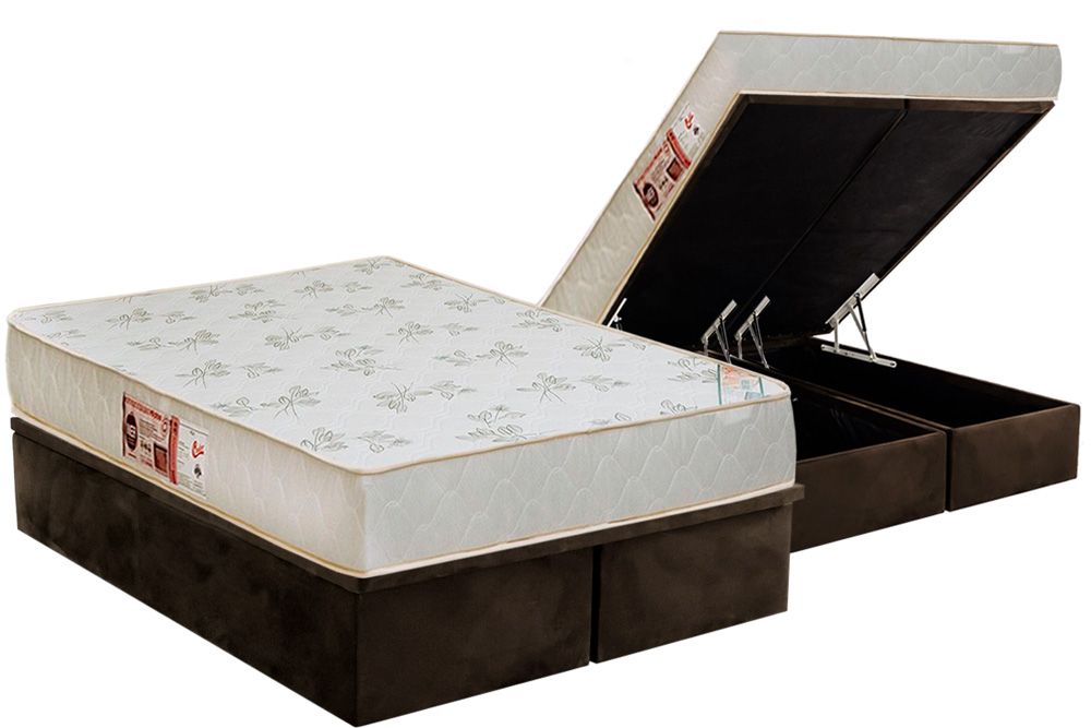 Cama Box Baú CRC +Colchão D33 Sleep Max Relax Castor