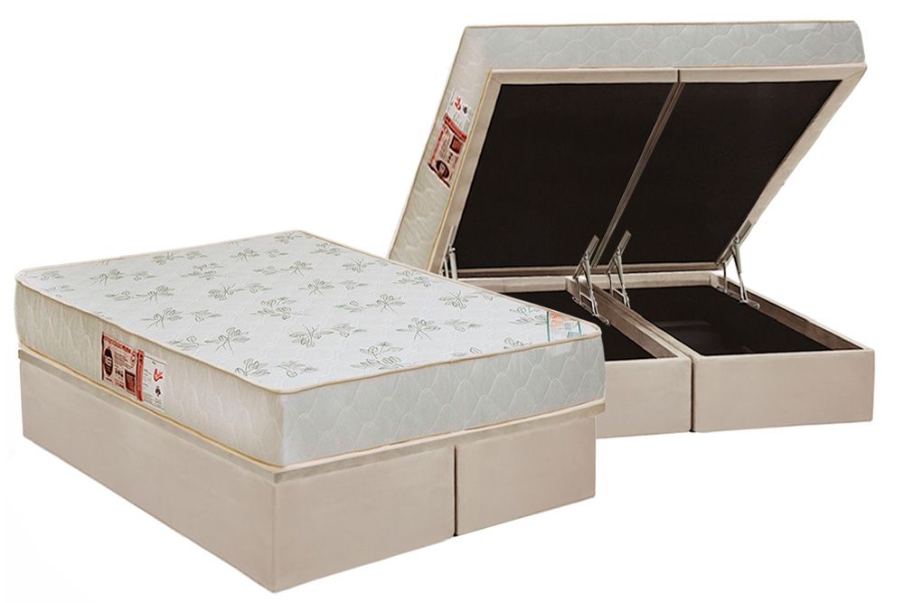 Cama Box Baú CRC +Colchão D33 Sleep Max Relax Castor