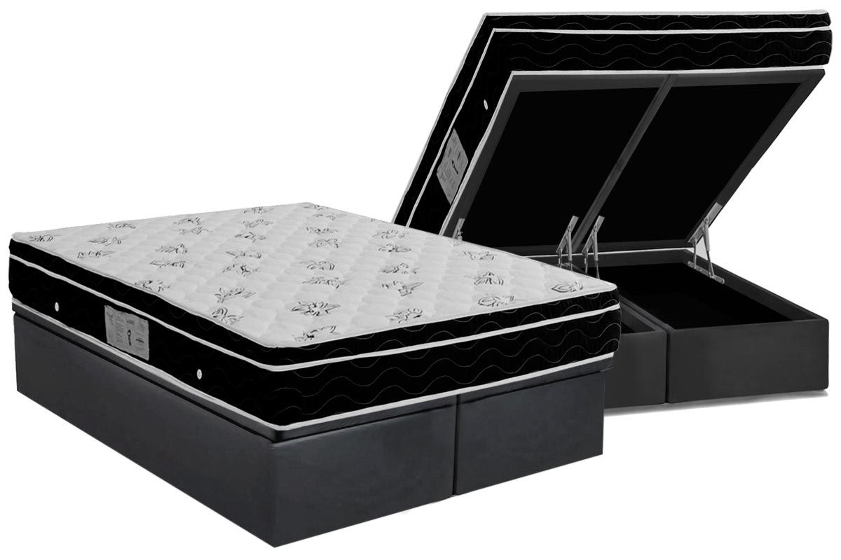 Cama Box Baú CRC +Colchão Molas Physical Ortobom