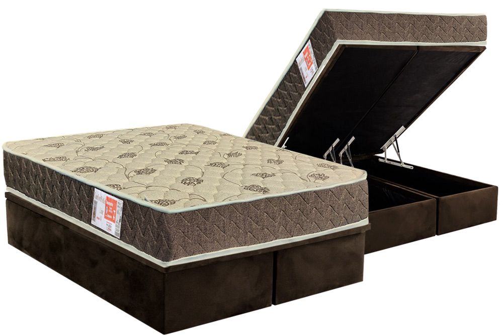 Cama Box Baú CRC +Colchão D33 ComfortPedic Orthoflex