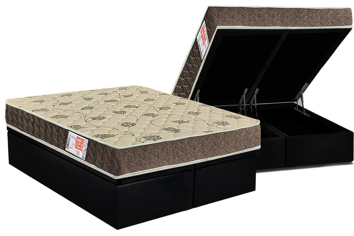 Cama Box Baú CRC +Colchão D33 ComfortPedic Orthoflex