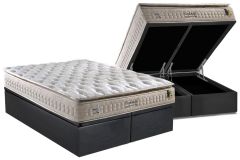 Cama Box Baú Filhão +Colchão Molas Confortable Anjos