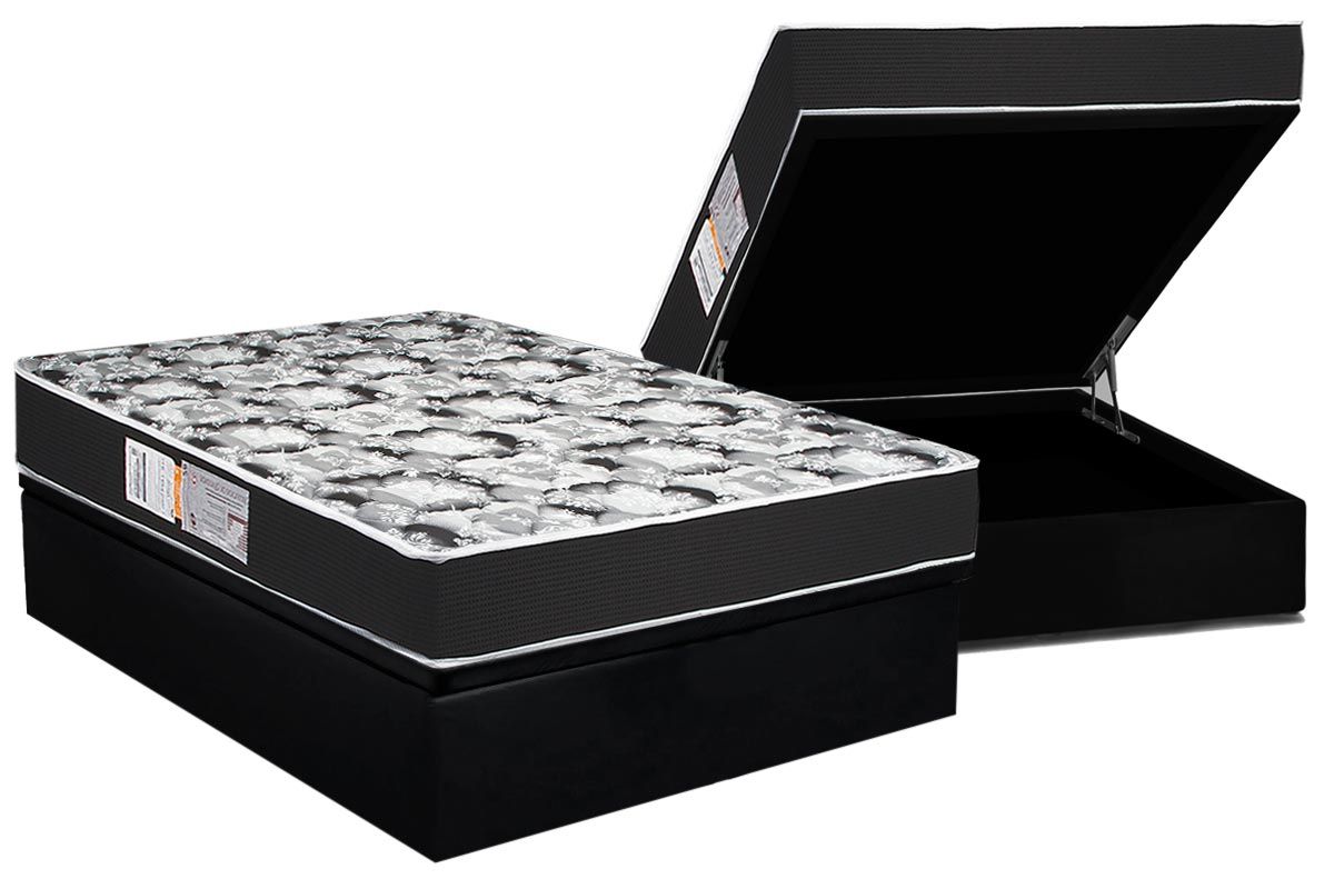 Cama Box Baú CRC +Colchão D28 Celebrity Luckspuma