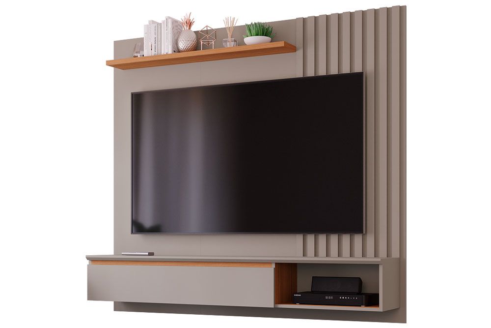 Painel Home p/ TV até 60 Pol Panamá 162cm Off White/Savana Permóbili