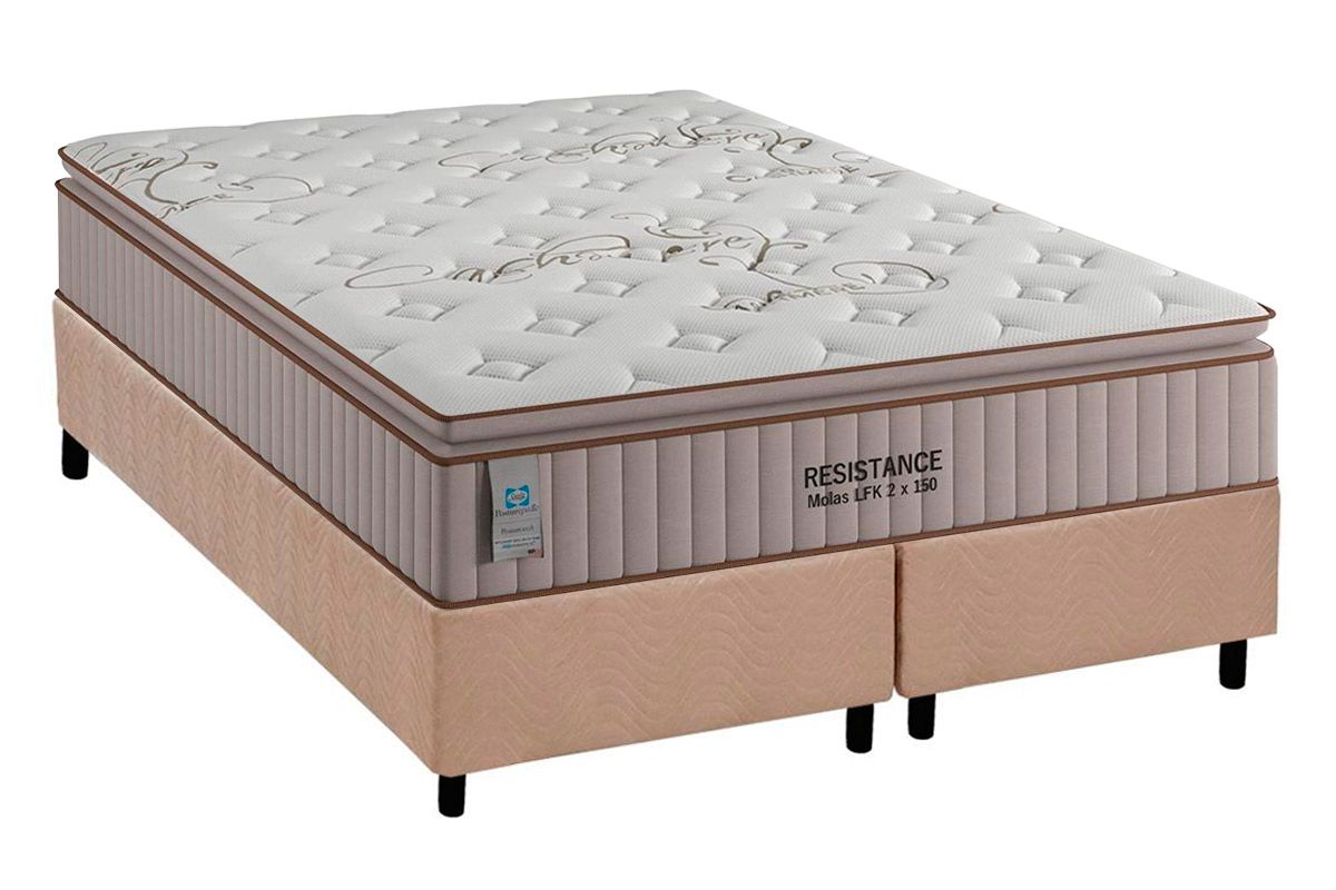 Cama Box CRC +Colchão Molas Resistance Plumatex