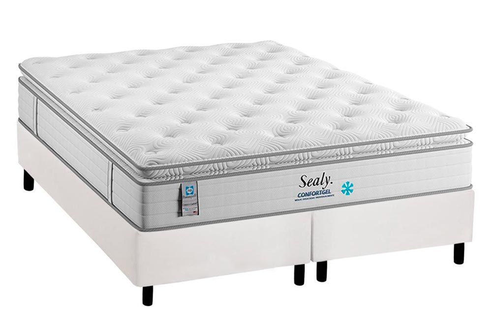 Cama Box CRC +Colchão Molas Confortgel Plumatex